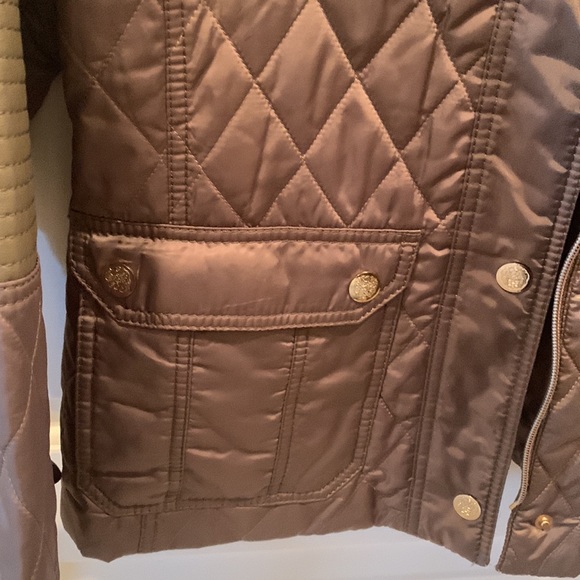 Vince Camuto Quilted Jacket Zip Front Polyester Khaki Beige Sz L Fall jacket - Picture 5 of 10